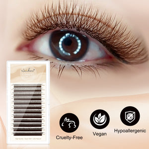 Brown YY Shape Premade Volume Fan Lashes