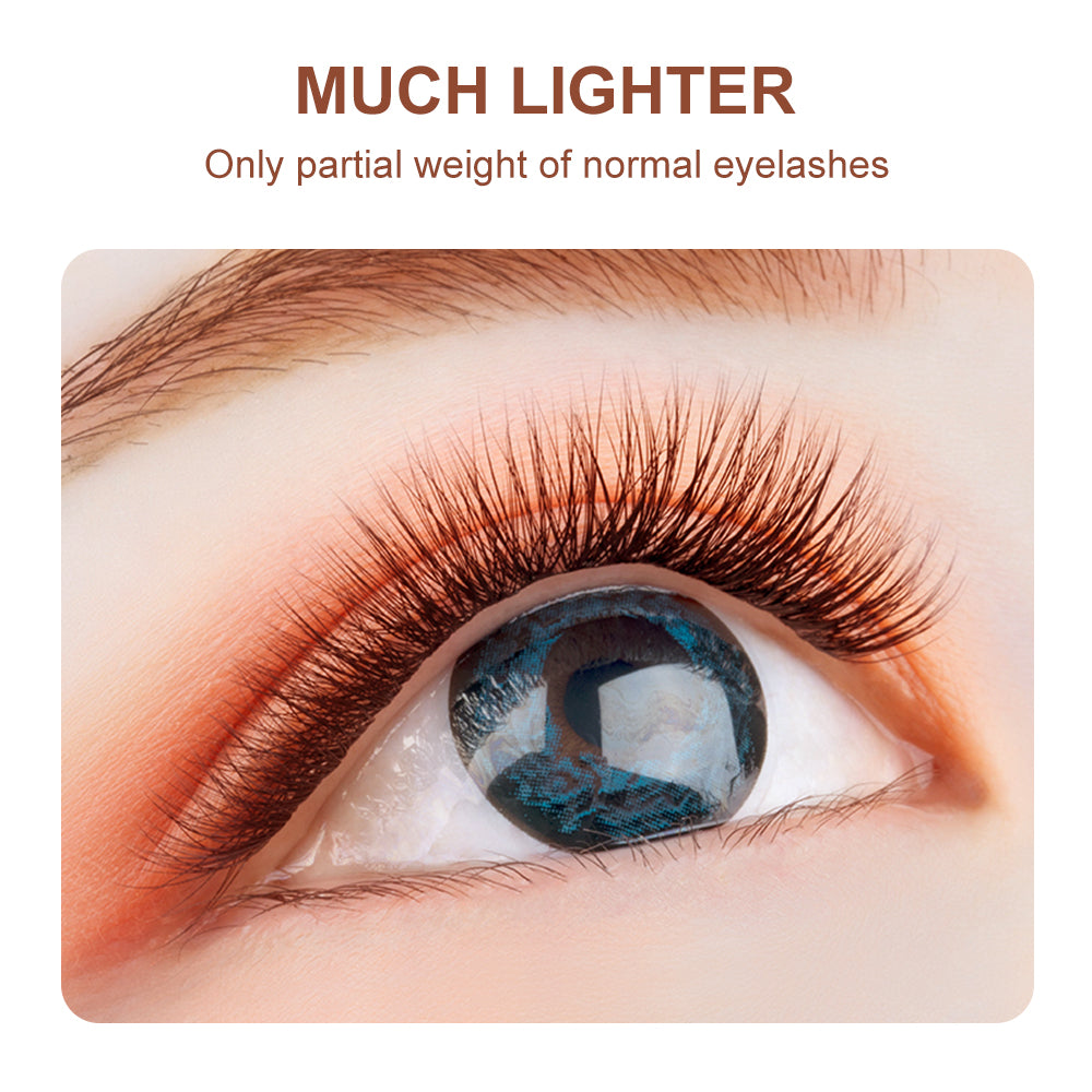 Red Brown Ellipse Shape Eyelashes( Mix8-15mm / 12Rows)