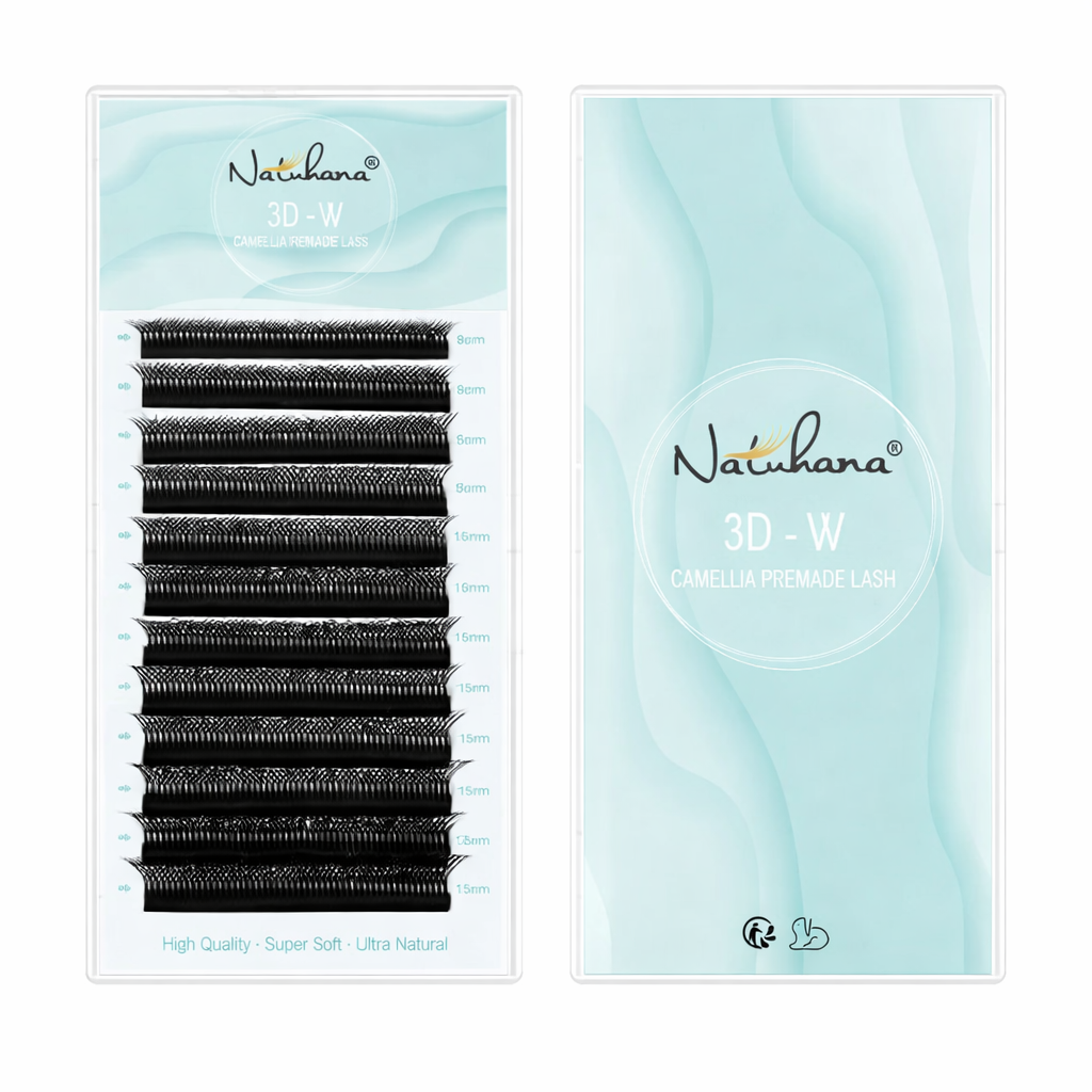 3D W-Shaped Camellia Premade Volume Lash Fans