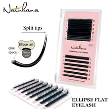 Natuhana® Lashes 8~15Mix Flat Ellipse Eyelash Fake Eye Lash Matte Split