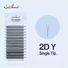 Наращивание ресниц Natuhana® 2D Y-образные пучки (готовые) изгибы C/D/L/LU Ку
