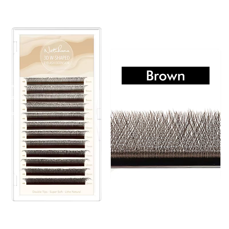 Brown 3D W-Shape Premade Volume Fan Lashes