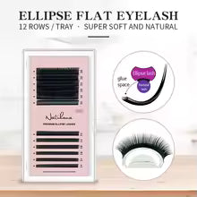 Natuhana® Lashes 8~15Mix Flat Ellipse Eyelash Fake Eye Lash Matte Split