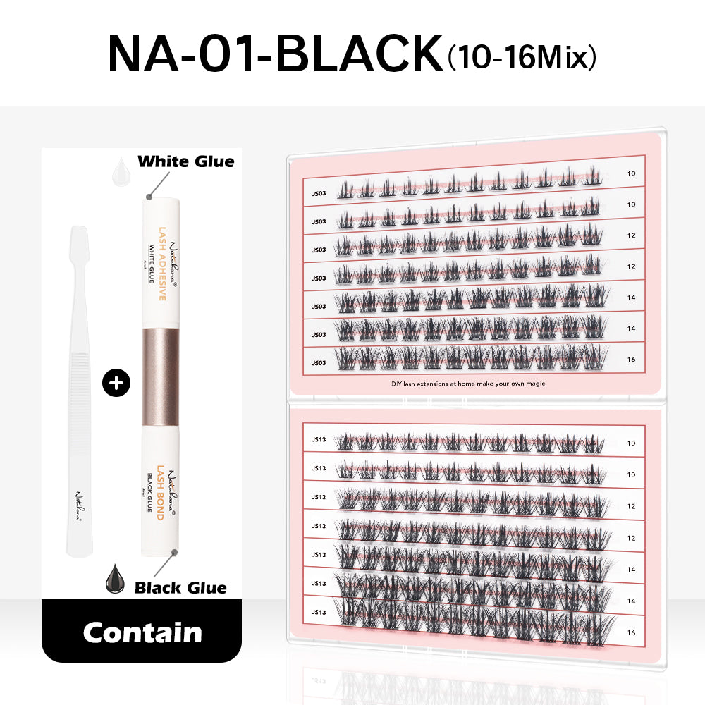 DIY Cluster Lash Extensions Kit – Fluffy, Natural & Long-Lasting | At-Home Lash Set
