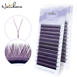 Purple+Black YY Shape Premade Volume Fan Lashes