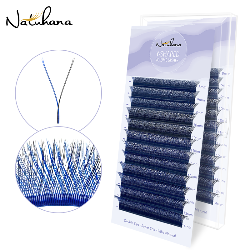 Blue+Black YY Shape Premade Volume Fan Lashes