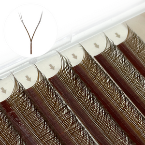 Brown YY Shape Premade Volume Fan Lashes