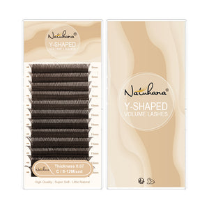 Brown YY Shape Premade Volume Fan Lashes
