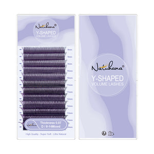 Purple+Black YY Shape Premade Volume Fan Lashes