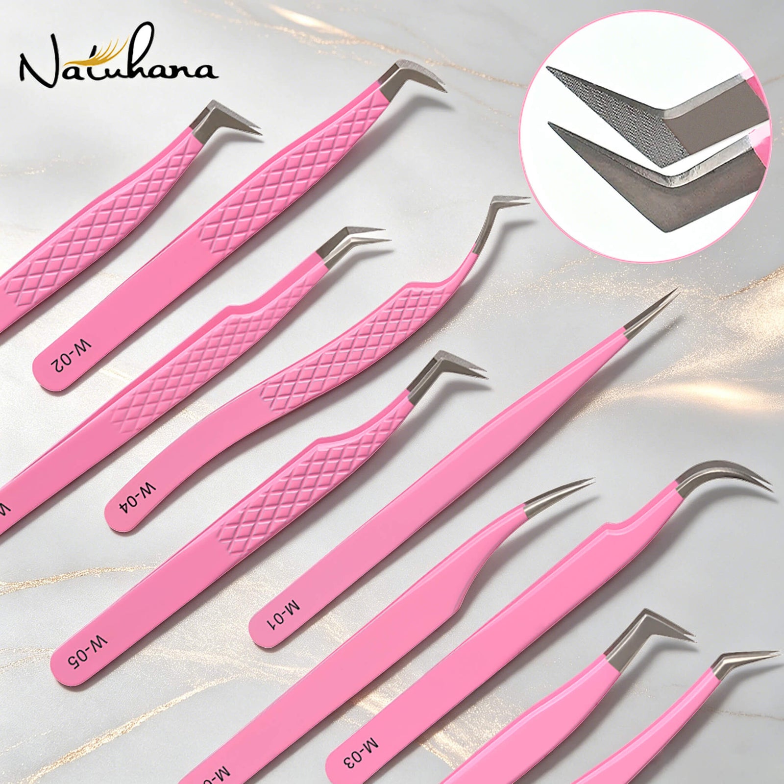 Pinzas con punta de fibra curvada profesional Natuhana®