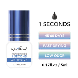 	NATUHANA 1S fast-drying black lash adhesive 5ml blue bottle for professional eyelash extensions low odor