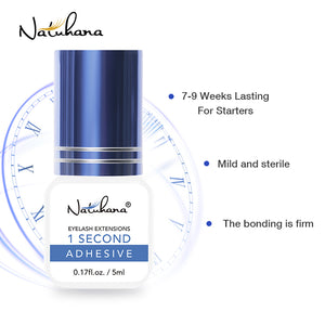 NATUHANA 1S black eyelash extension adhesive 5ml bottle fast-drying low-odor professional lash glue