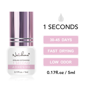 NATUHANA 1S clear lash glue features transparent bond and 30-45 days retention for professional lash artists
