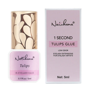 NATUHANA 1S floral scented tulips lash adhesive 5ml packaging with fast-drying low-odor professional glue
