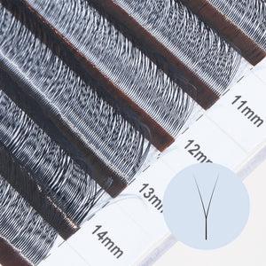 NATUHANA 2D premade volume lash fans curl display C and D curls available in 8mm to 15mm lengths