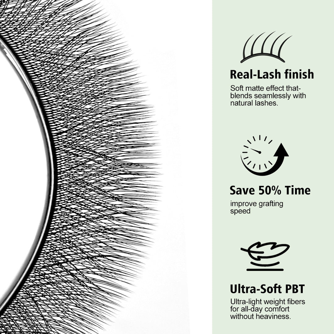 NATUHANA 4D W-shaped eyelash extensions 0.07mm C curl 8-14mm mixed lengths super soft synthetic silk lashes for professional lash artists
