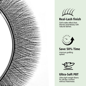 NATUHANA 4D W-shaped lashes close-up soft matte real-lash finish ultra-soft PBT material lightweight comfortable