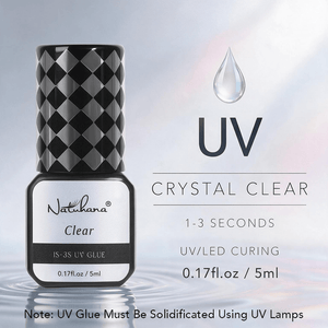 NATUHANA 1-3S UV clear lash adhesive 5ml features 45-60 days retention UV glue clear formula requires UV lamp