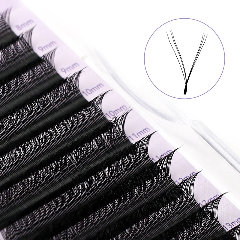 Extensiones de pestañas Natuhana® YY Shape C/D Curl Black Y Pestañas Premade V